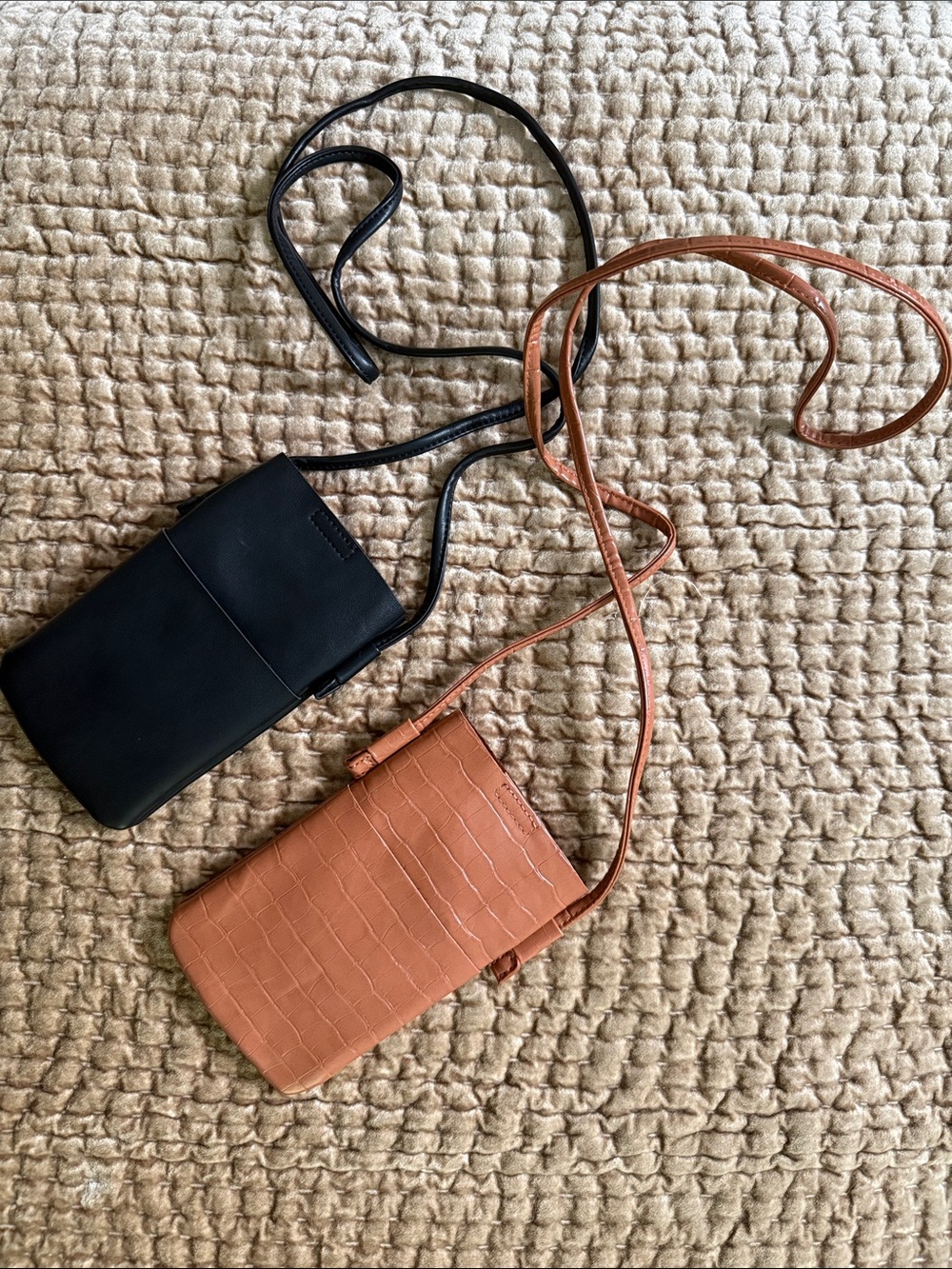 Set of 2 phone crossbody bags faux leather